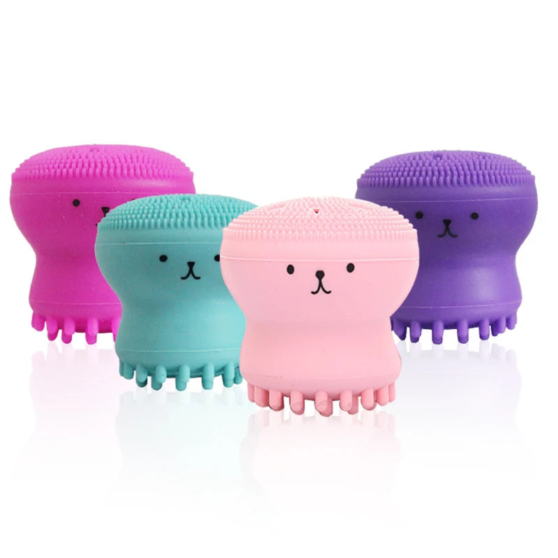 Mini Silicone Face Cleaning Brush for Deep Pore Care Soft Exfoliating Tool with Short Handle for Facial Skin Beauty